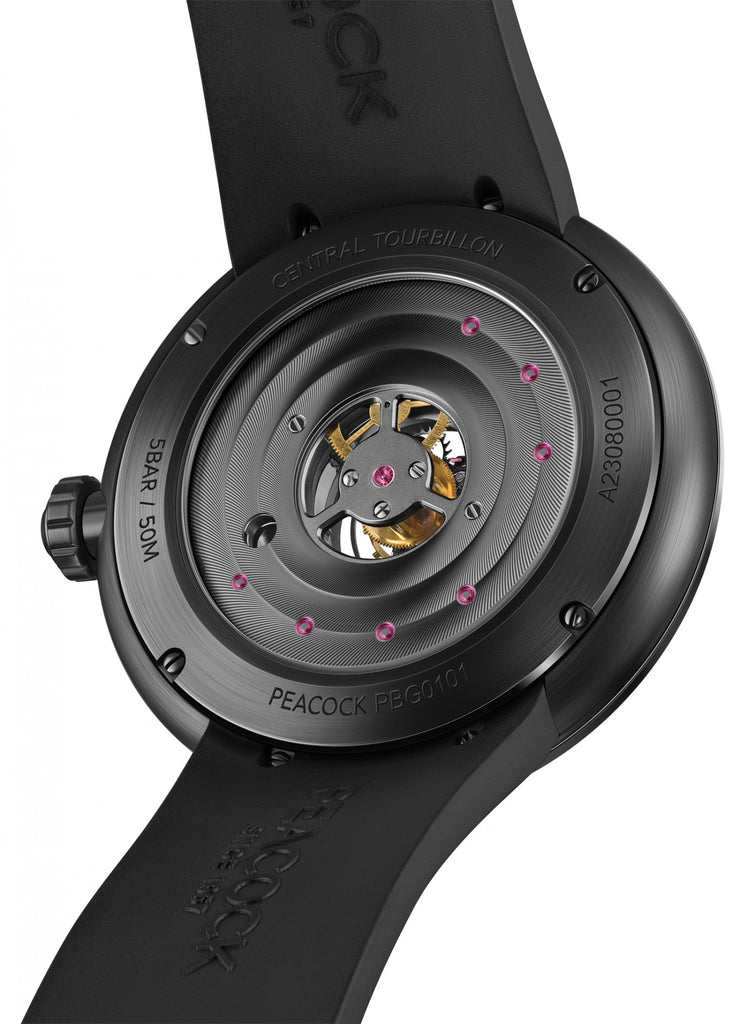 Peacock Black Hole Central Tourbillon Watch