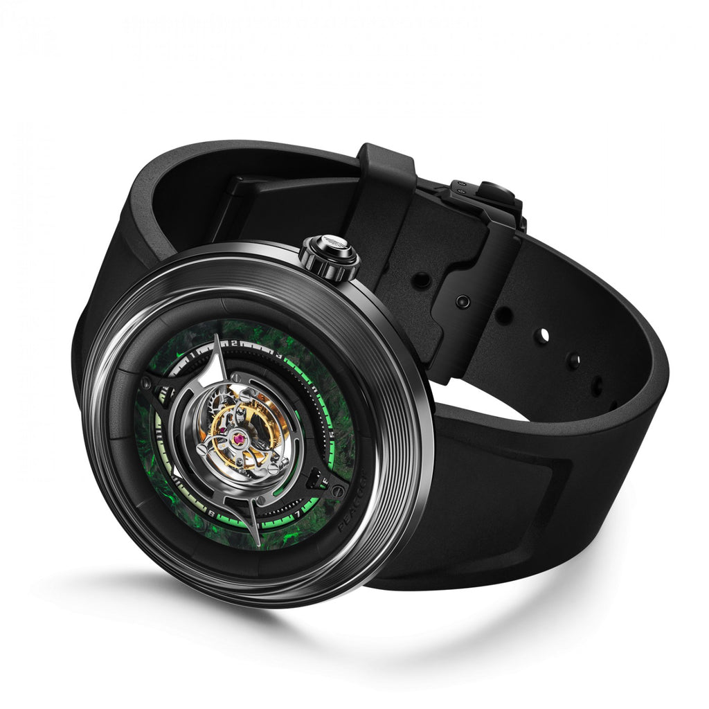 Peacock Black Hole Central Tourbillon Watch