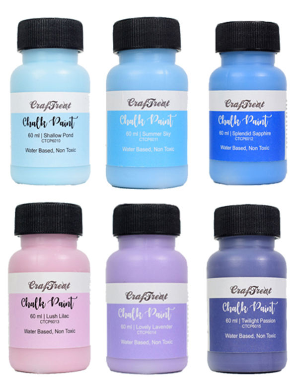 Buy CrafTreat Lilac Pink Acrylic Chalk Paint 60ml, Multi Surface and Mixed Media Paints