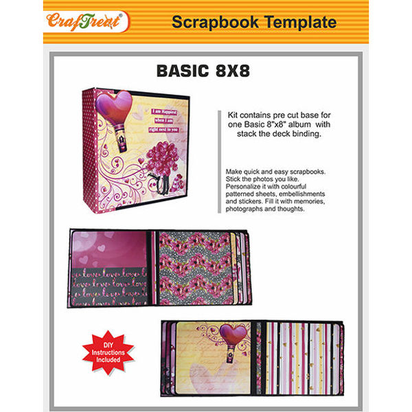 CrafTreat crafttreat Scrapbook Kit - 2 in 1 DIY Scrapbook Supplies Kit, Camera & Handbag Craft Making Scrapbooking Paper Kit, Gift for