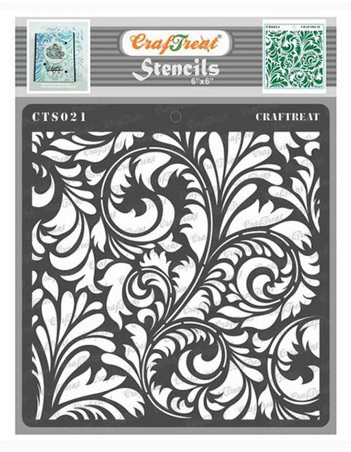 CrafTreat Crackle Stencil for Crafts Reusable Vintage - Crackle - Size: 6X6  Inches - Crackle Texture Stencil for Furniture Painting - Texture Pattern