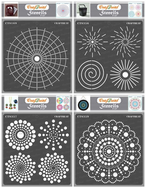 CrafTreat Mandala with border Stencil for Paintings A4 Online — Craftreat