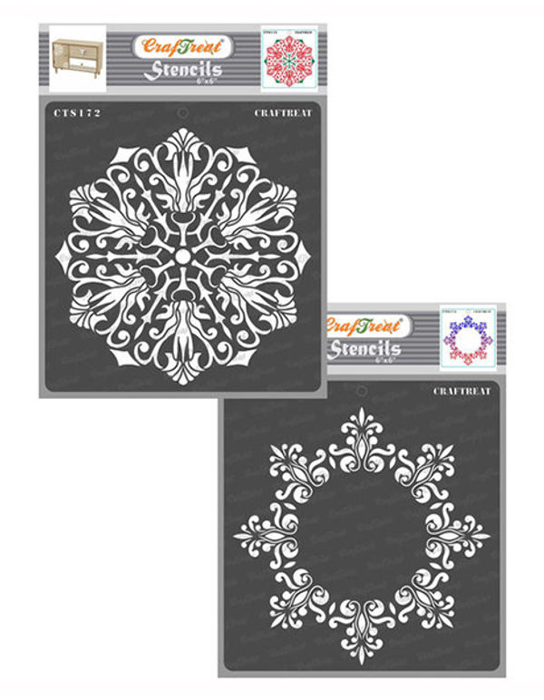 CrafTreat Mandala with border Stencil for Paintings A4 Online
