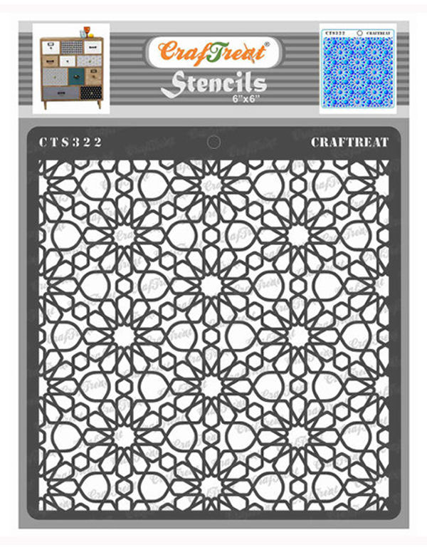 CrafTreat Flower Fusion Negative Dots Stencil for Painting - 6 inchx6 inch, Size: 6 x 6, Clear