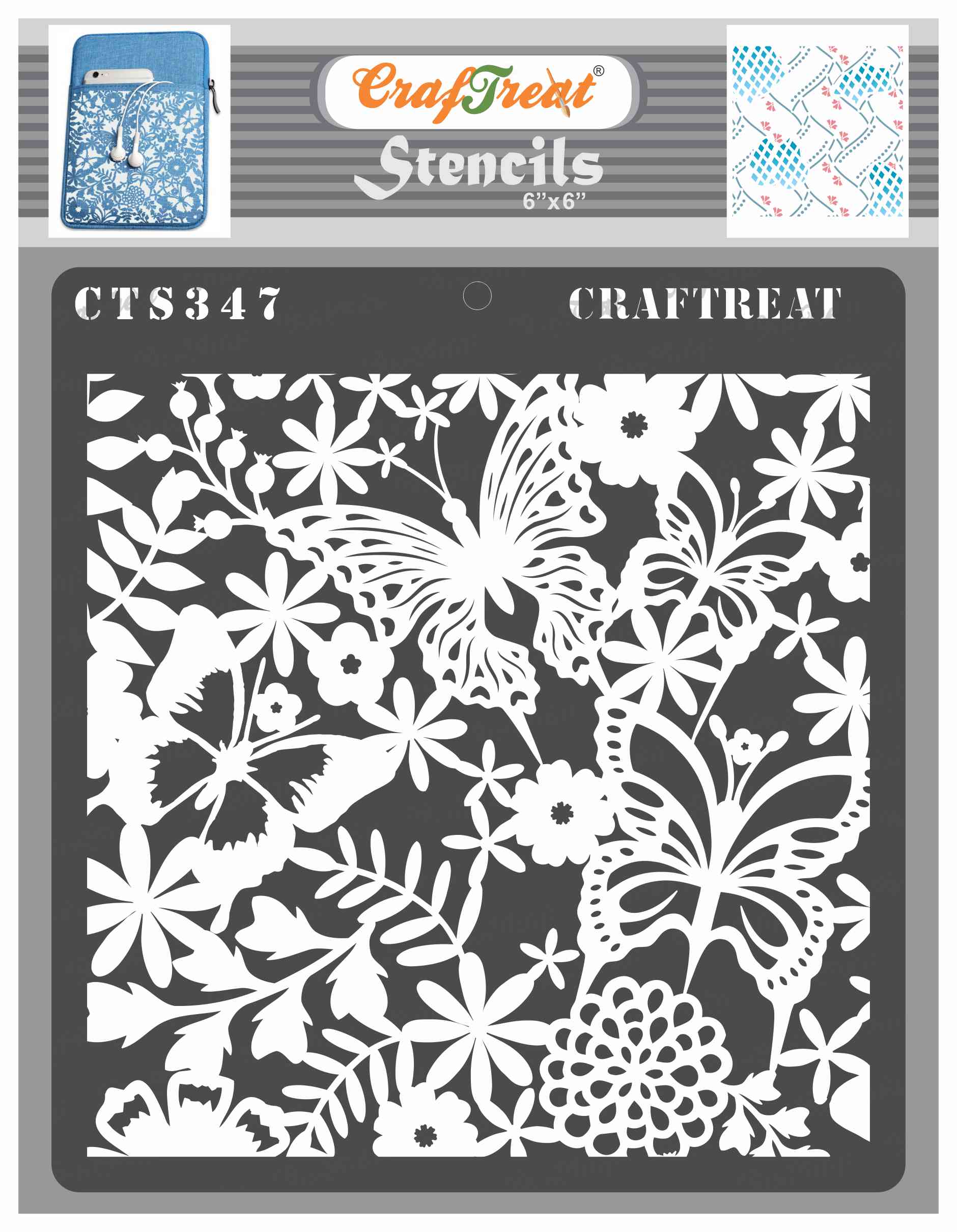 CrafTreat Heart Dart Stencil for Painting and Crafting - 6x6