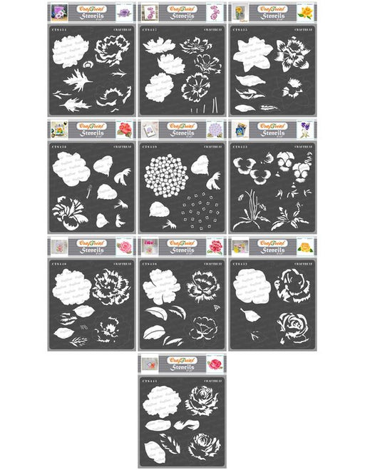 Small Mixed Flower Garden Wall Stencil, 182B by Designer Stencils, Floral  Stencils, Reusable Art Craft Stencils for Painting on Walls, Canvas, Wood