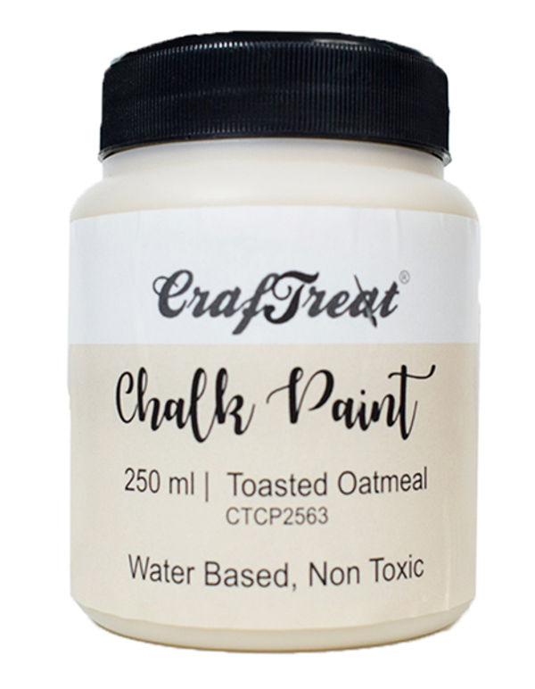 Buy CrafTreat Toasted Oatmeal Acrylic Chalk Paint 250ml, Off White Multi Surface and Mixed Media Paints