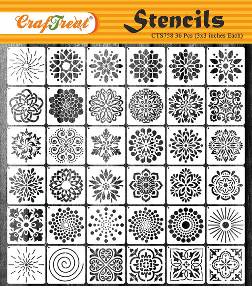 CrafTreat Lotus Mandala Wall Stencils for Painting - Stencil Mandala, Reusable Mandala Pattern 23x23 Inches Online