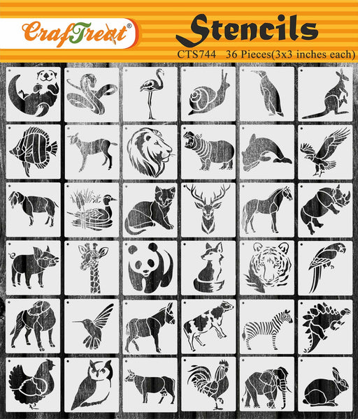  Aleks Melnyk #43 Metal Stencils, Small Animals, Woodland,  Pets, Cat, Dog, Fox, Lizard, Sea Ocean Animals, Kit 3 PCS, Templates for  Wood Burning, Engraving, Crafting, Bullet Journaling, Scrapbook, DIY 