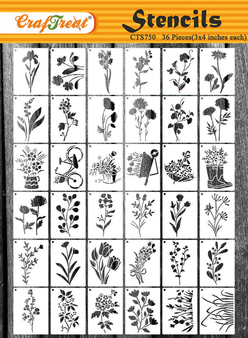 12x12inch Plant Fantasy Plastic Painting Stencils Templates Floral Pattern  Reusable Stencil Flowers Template for DIY Art Craft Wall Canvas Furniture 