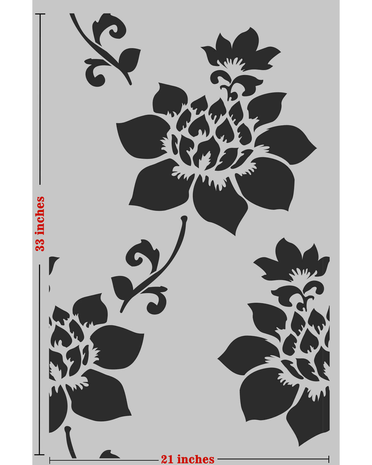 Large Floral Stencils Reusable Wall Pattern for Decor Art Craft