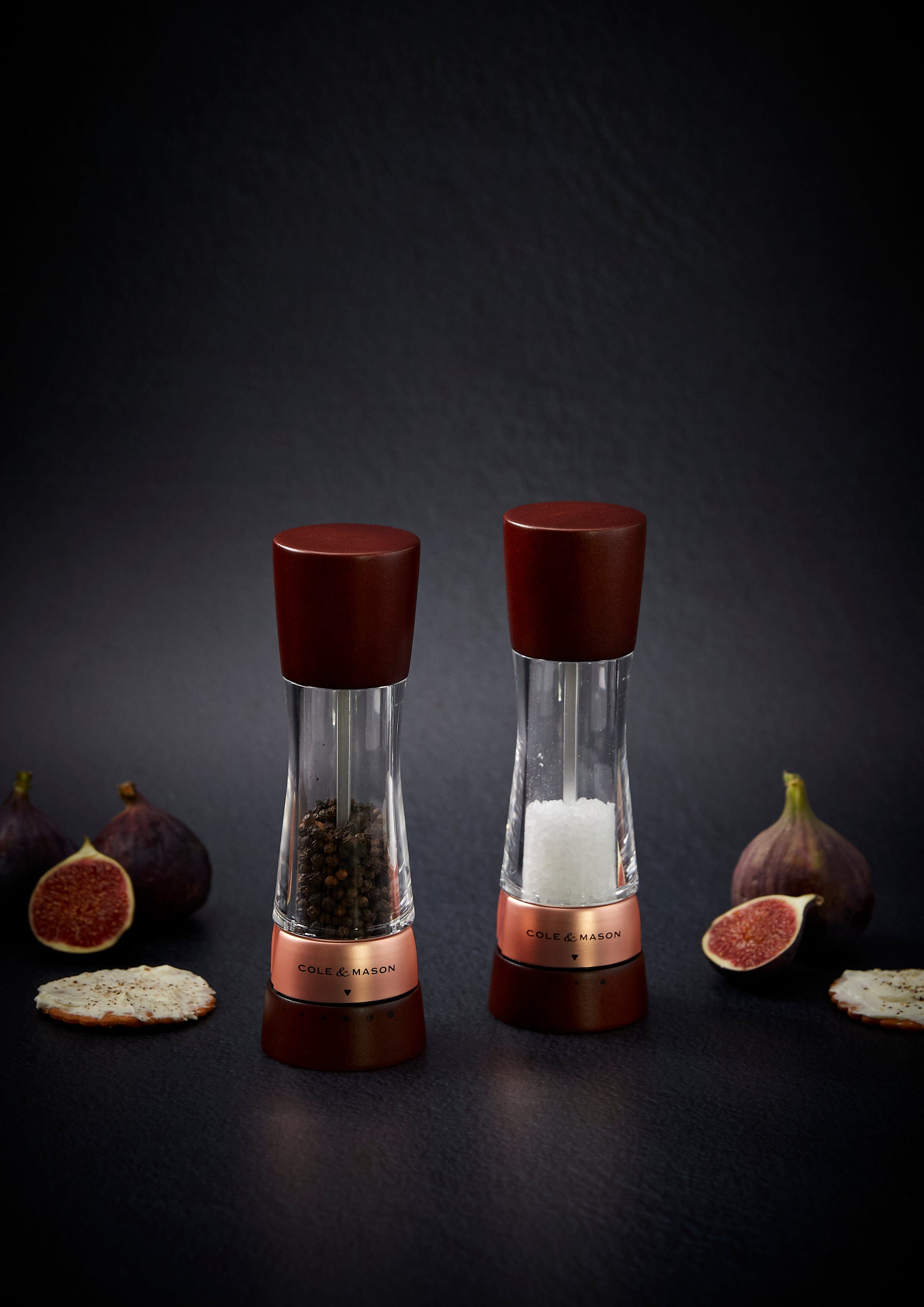 Cole & Mason Derwent Salt & Pepper Mill Gift Set, Chestnut Rose Gold