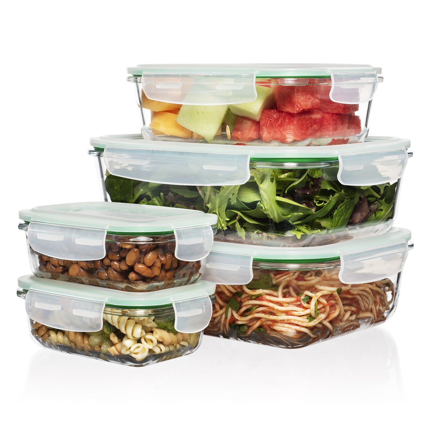 Fusion Gourmet 8-pack 35oz Same Size Glass Food Storage Containers with  Lids - Airtight, Leakproof, Oven, Microwave & Freezer Safe, Stain & Odor
