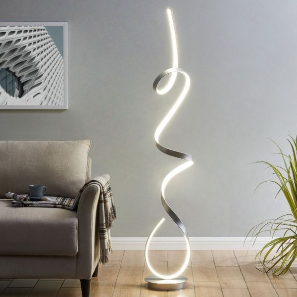 Finesse Decor Amsterdam LED Silver 63" Floor Lamp // Dimmable