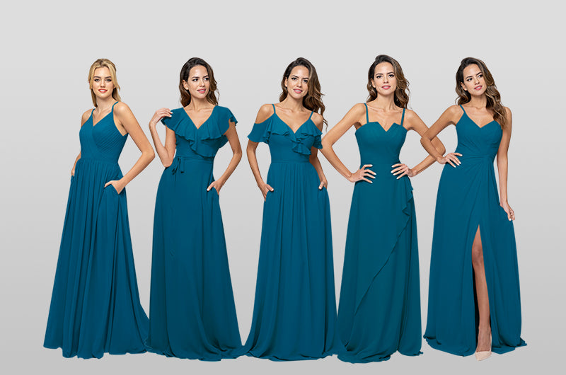 Stylish And Affordable Peacock Bridesmaid Dresses – Yelure