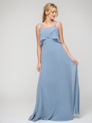 Dusty Blue Spring Bridesmaid Dress