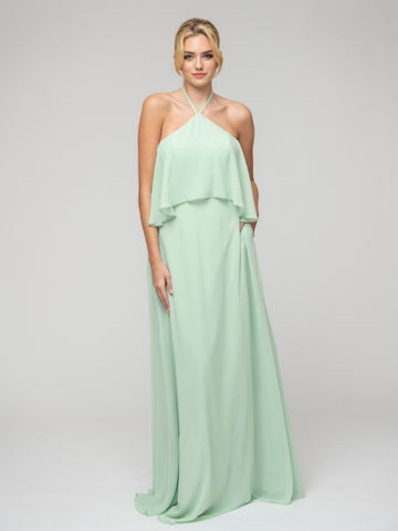 Mint Tiered Top Bridesmaid Dress for Spring Outdoor Wedding
