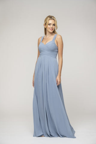 Wide Straps Sweetheart Pleated Chiffon Bridesmaid Dress