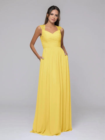 Gold Bridesmaid Dresses With Pockets 