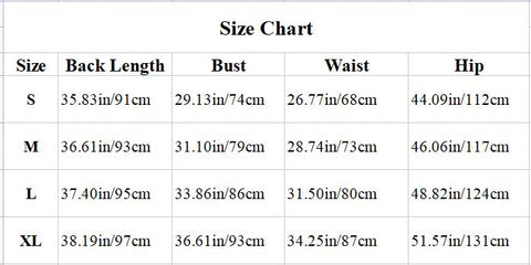 wedding guest dress size chart