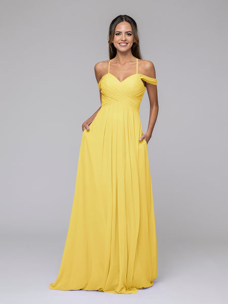 gold cold shoulder bridesmaid dresses