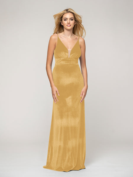 marigold velvet bridesmaid dress
