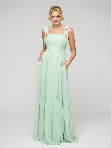 Mint Green Chiffon Bridesmaid Dress