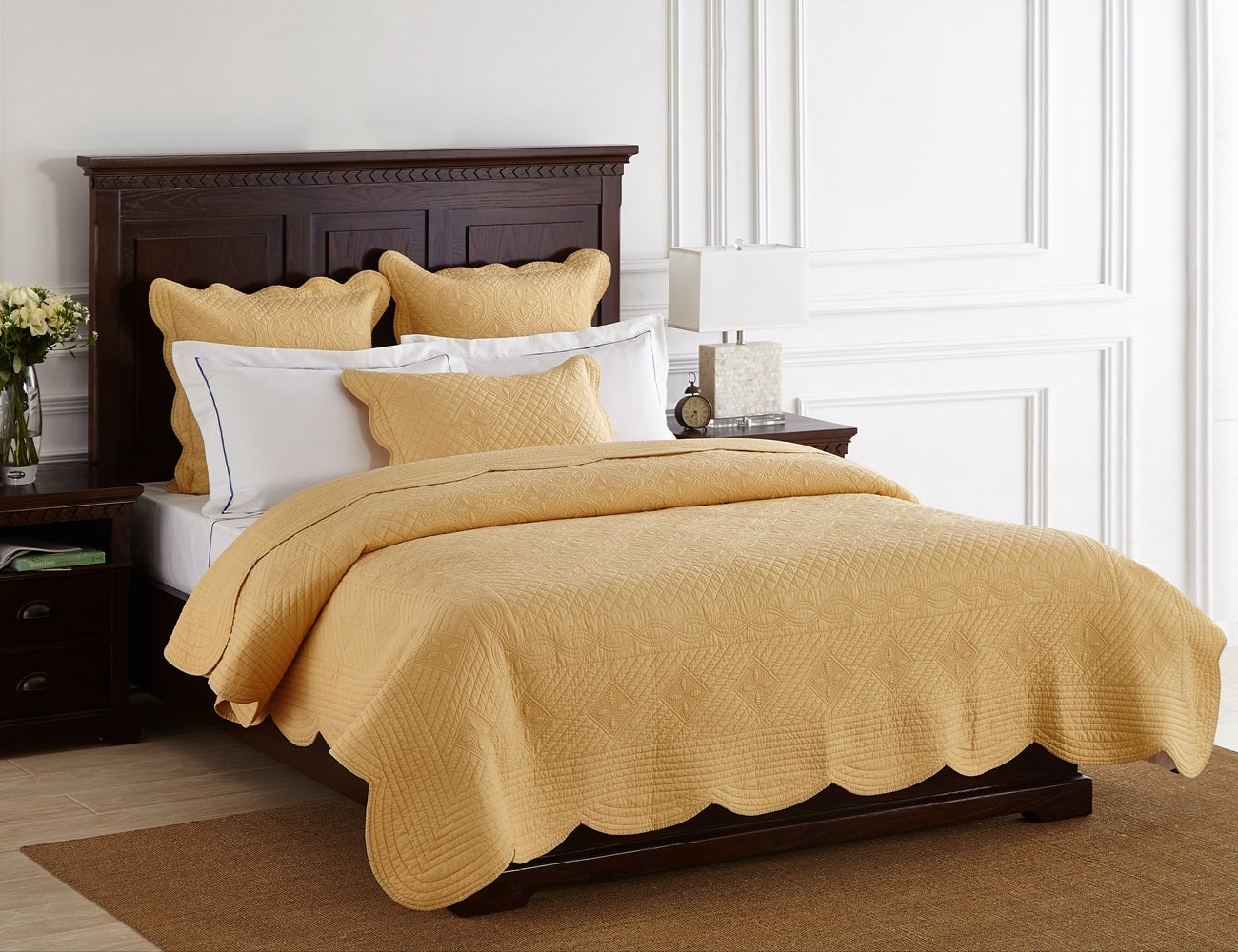 Sage Garden Luxury Pure Cotton Gold Quilt – Calla Angel