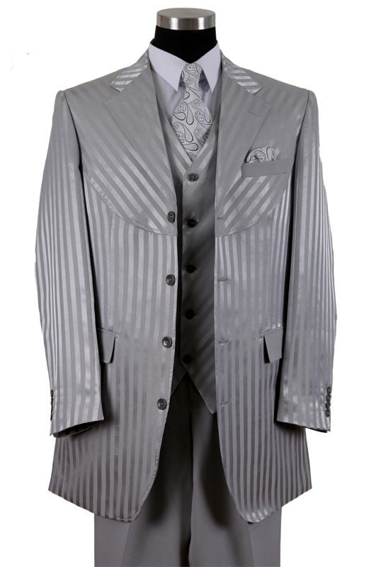 Milano Moda Men Suit 2915V-Silver | Church suits for less