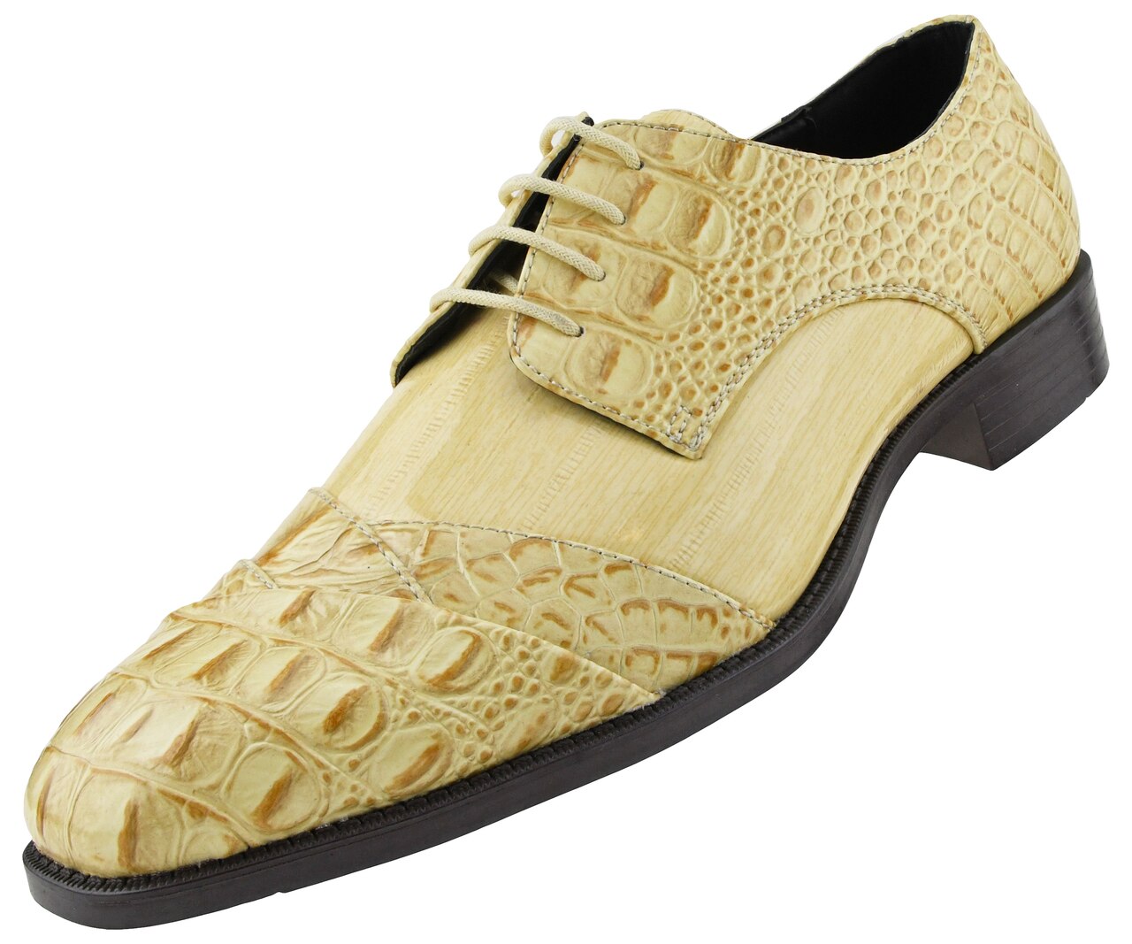 Men Dress Shoes-Alligator-Taupe | Church suits for less