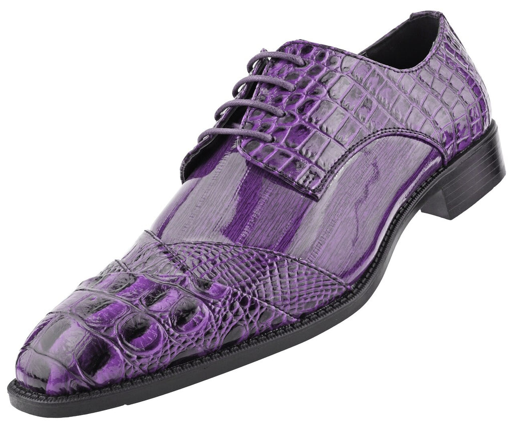 Men Dress Shoes-Alligator-Purple | Church suits for less
