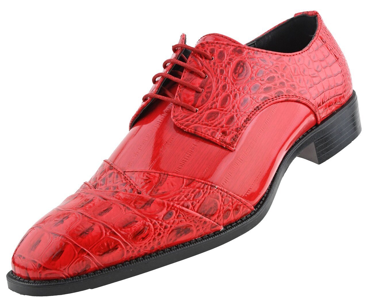 Men Dress Shoes-Alligator-Red | Church suits for less