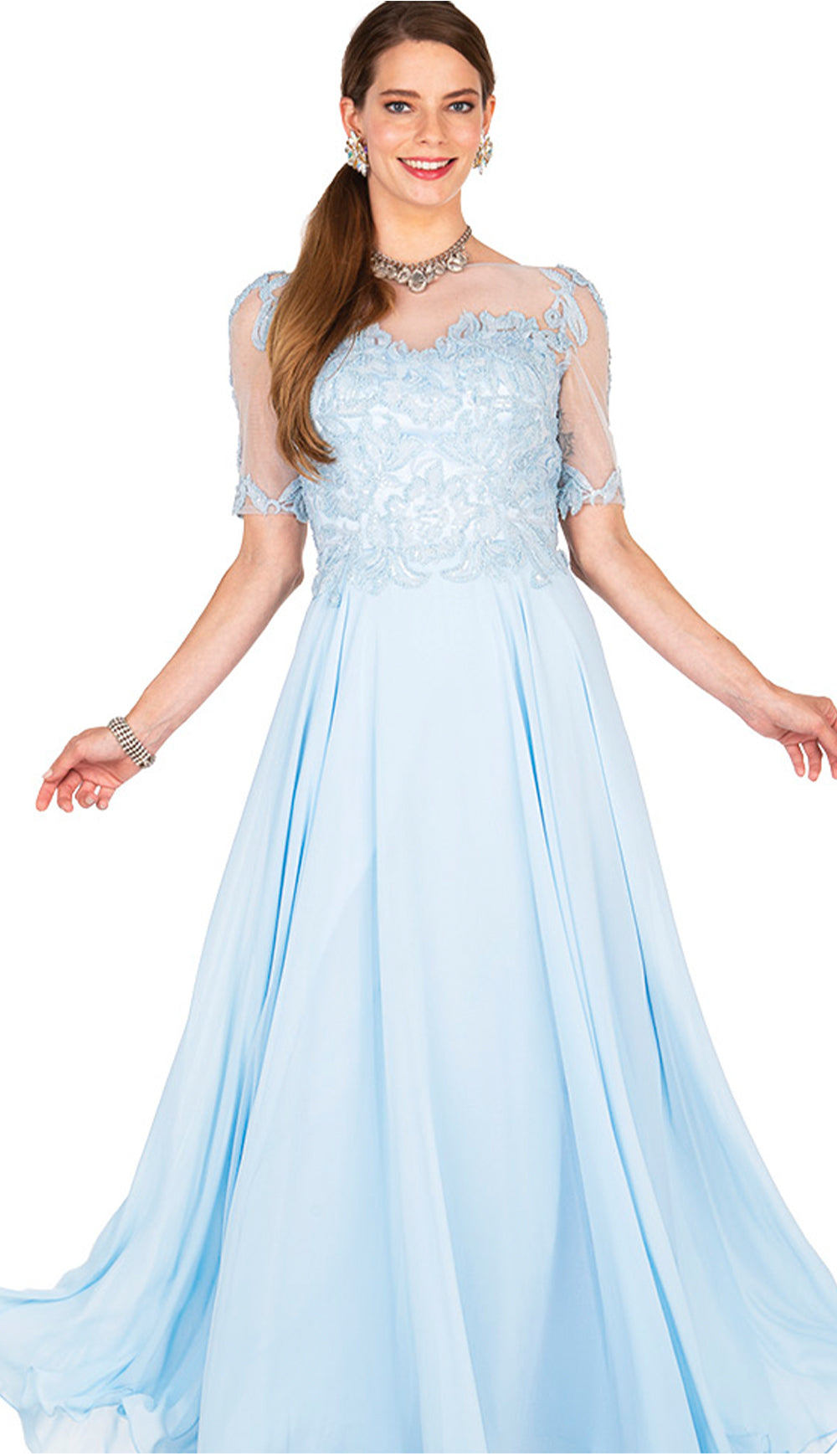 light blue church dress