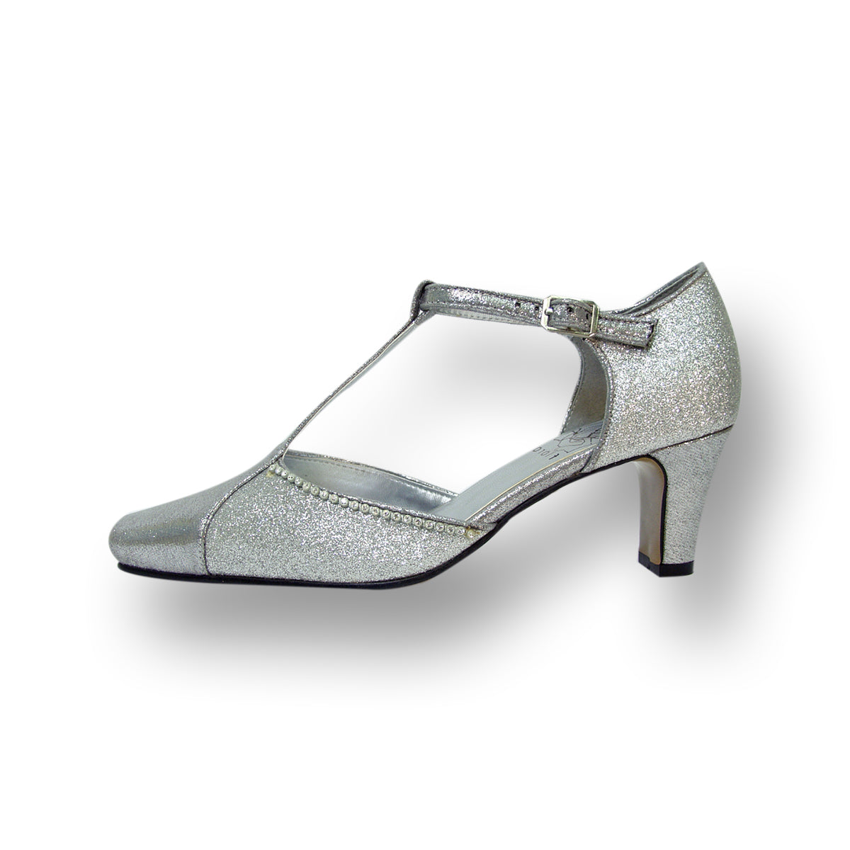 extra wide silver shoes
