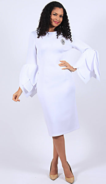 Diana Couture Church Dress 8668-White | Church suits for less