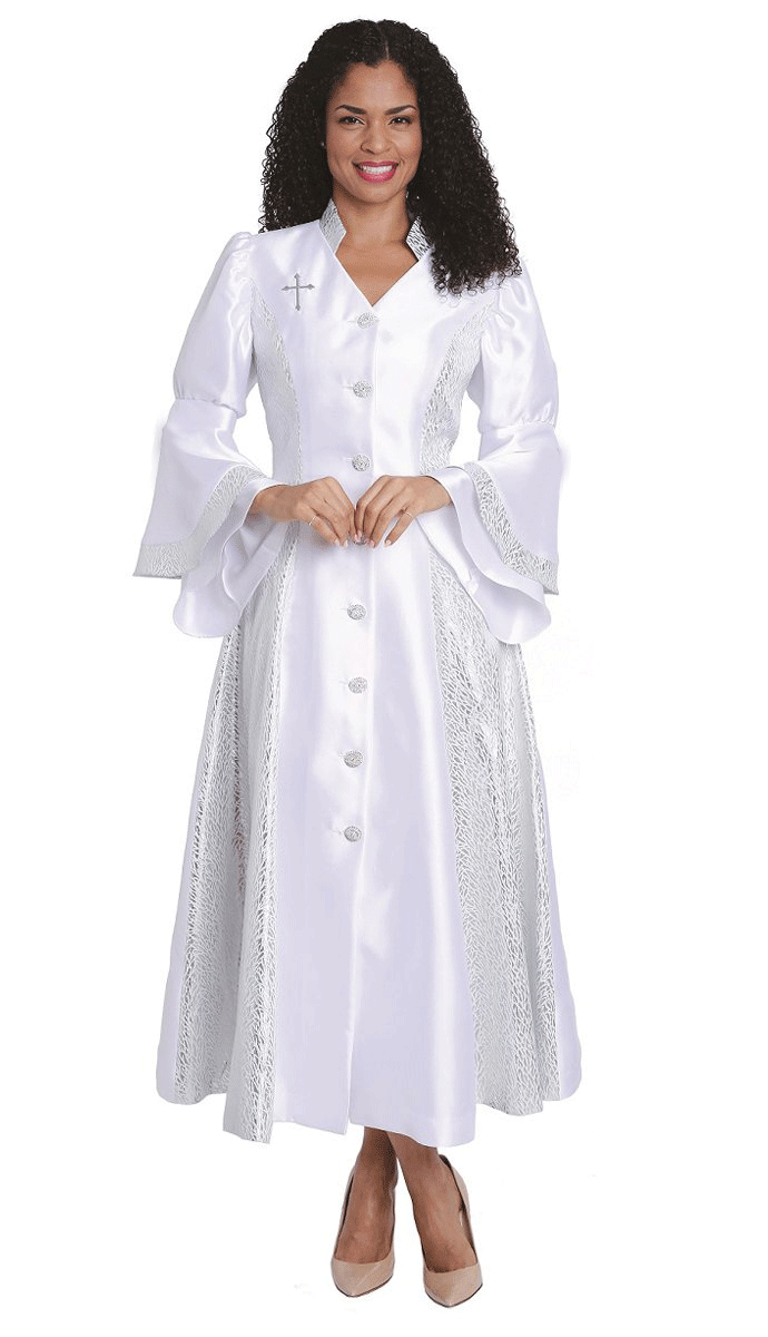 Diana Women Robe 8147C-White - Church Suits For Less
