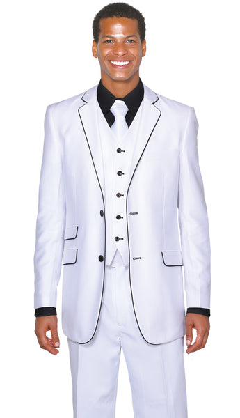 Milano Moda Men Suit 5702V1-White | Church suits for less