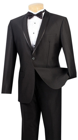 Vinci Men Suit SSH-1-Black | Church Suits For Less