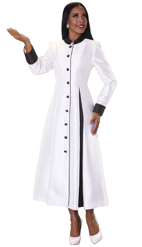 Tally Taylor Robe 4544-White/Black | Church suits for less