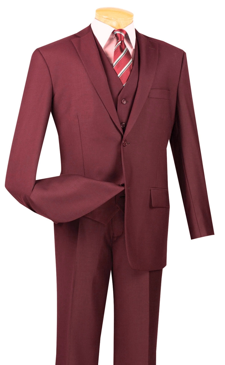 Vinci Suit V2TR-Maroon (Burgundy Tone) | Church suits for less