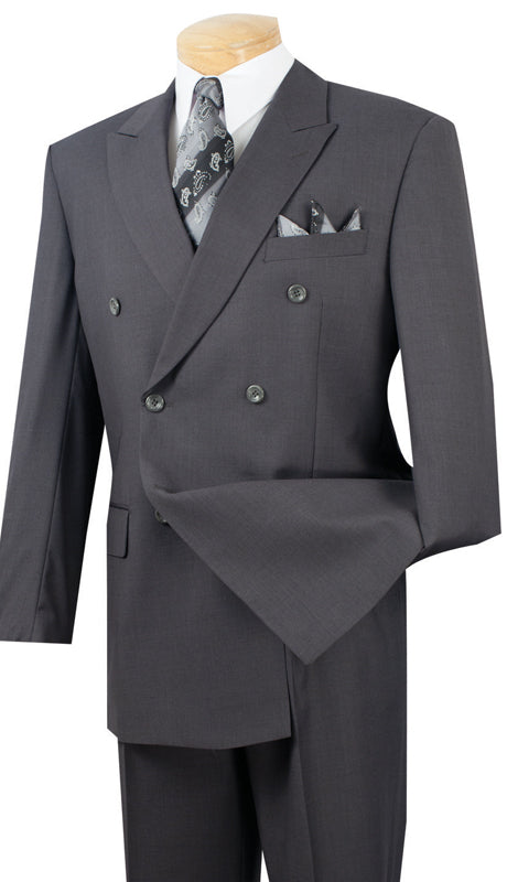 Vinci Men Suit DC900-1-Heather Grey | Church suits for less