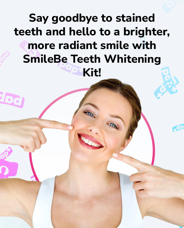 Say goodbye to stained teeth and hello to a brighter, more radiant smile with SmileBe Teeth Whitening Kit!