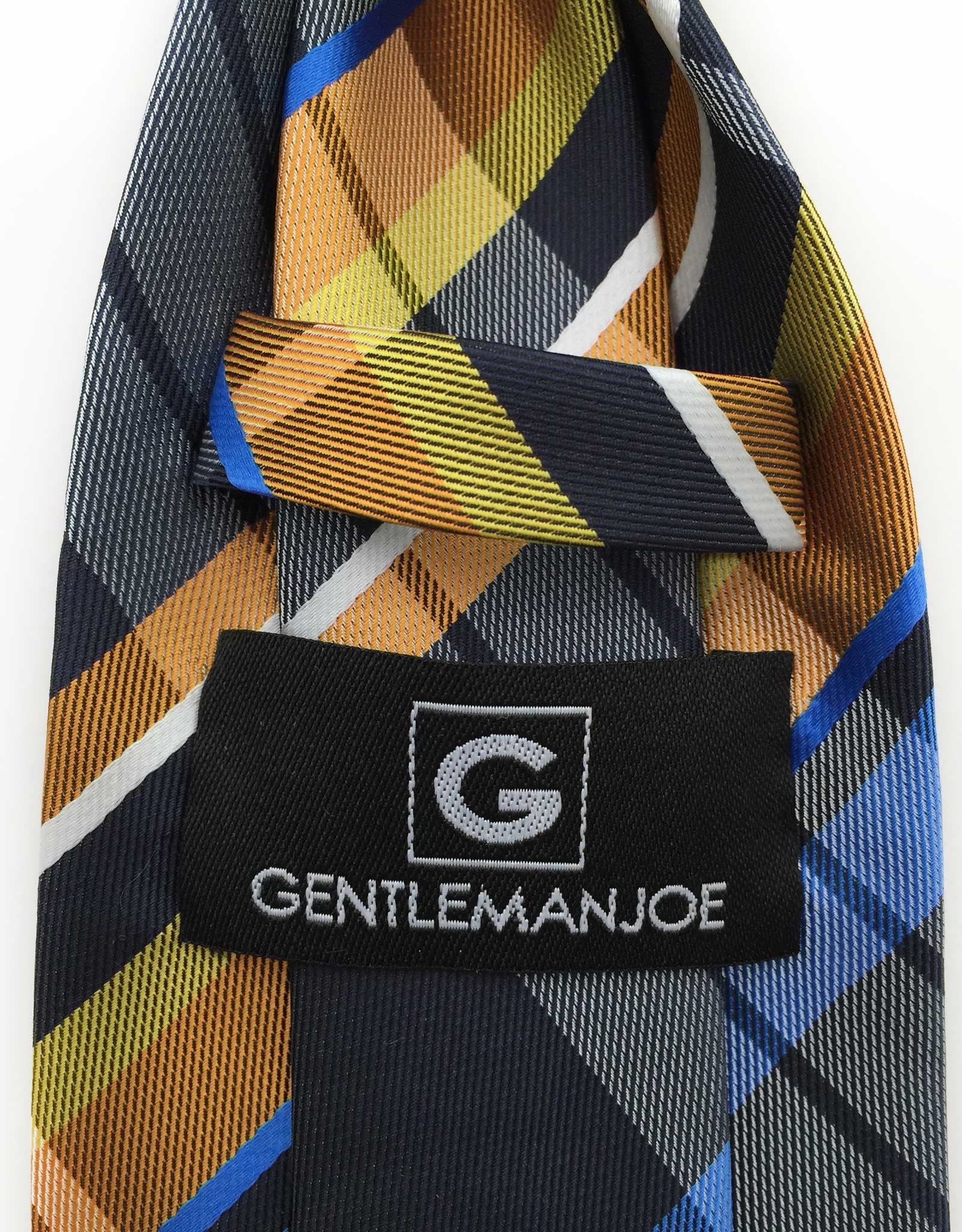 Navy, Mustard, Blue & Orange Plaid Tie – GentlemanJoe