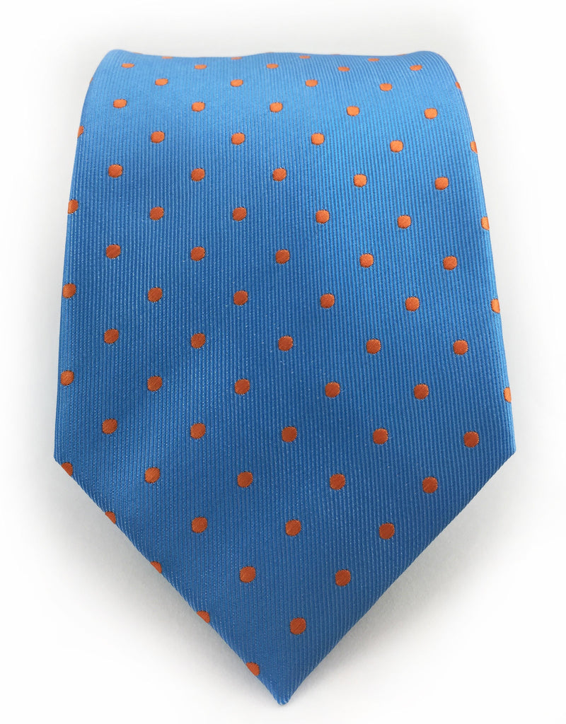 Light Blue & Orange Polka Dot Necktie – GentlemanJoe