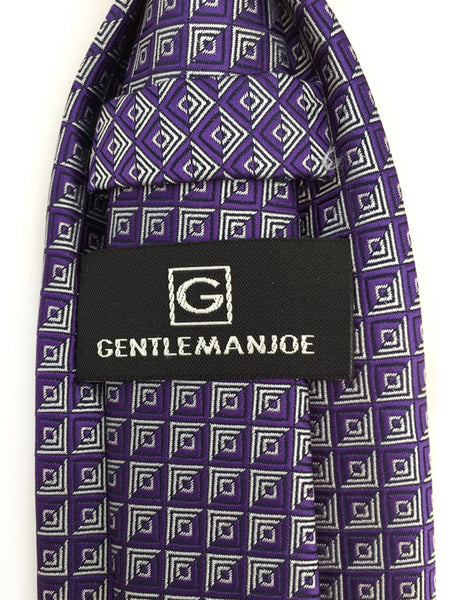Purple Tie with Silver Squares – GentlemanJoe