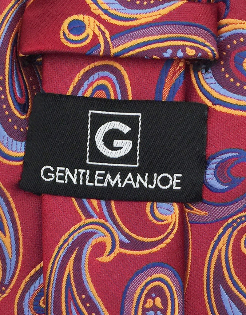 Red, Blue & Orange Paisley Silk Tie – GentlemanJoe