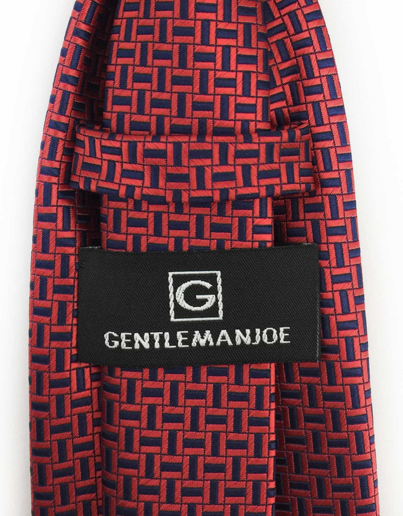 Red & Navy Blue Geometric Tie – GentlemanJoe