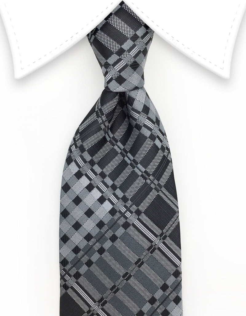 Black, Charcoal & Silver Tie – GentlemanJoe