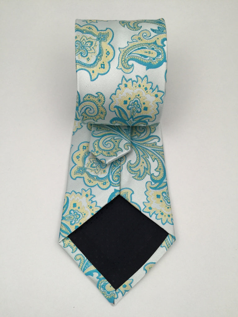 Teal & Pale Yellow Vintage Floral Necktie – GentlemanJoe