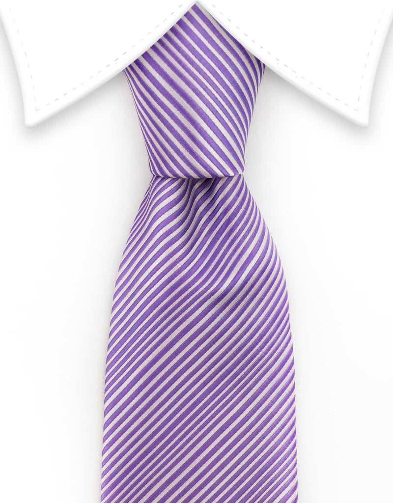 Lilac Purple Pinstriped Tie – GentlemanJoe